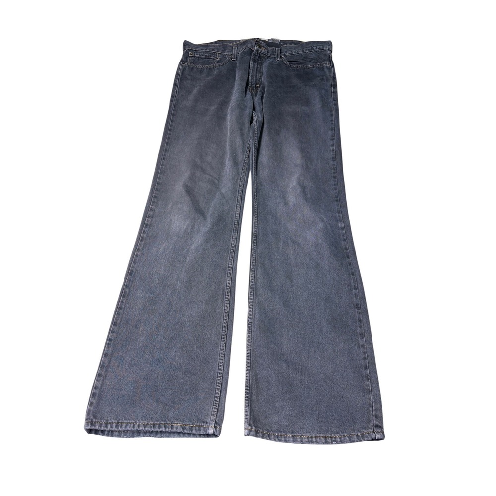 Levis 527 Low Rise Boot Fit Jeans Faded Black Denim Mens 38x34 Y2K Distressed